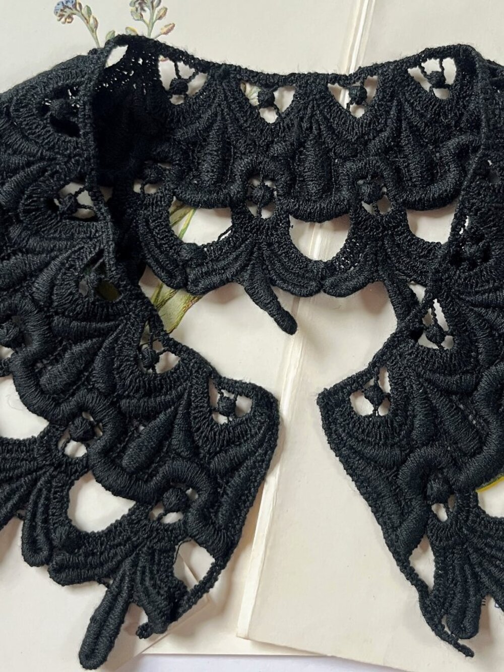 Vintage Black Lace Collar, New Old Stock, Gothic, Dark, Victorian, Dress Up